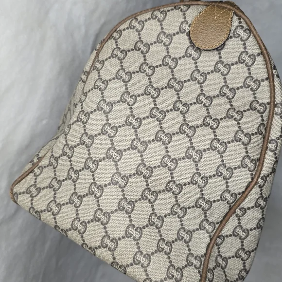 GUCCI GG Plus Canvas Boston Bag PVC Leather Beige - Picture 2 of 16